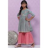 Biba Sea Green Cotton Straight Garara Suit Set