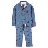 Cherry Crumble By Nitt Hyman Full Sleeves Full Length Printed Peter Pan Nightsuit - Blue