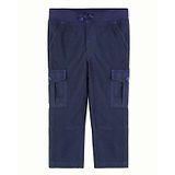 Cherry Crumble By Nitt Hyman Ankle Length Solid Cargo Trousers - Navy Blue