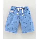 Little Kangaroos Knee Length Bermuda Desert Print - Blue