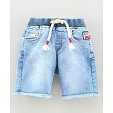 Little Kangaroos Bermuda Shorts with Distressed Hem - Light Blue