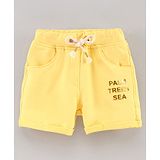 Little Kangaroos Cotton Shorts Placement Print - Yellow