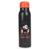 Disney Mickey Mouse Insulated Stainless Steel Bottle With Flip Top Lid Black - 600 ml