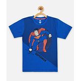 Kidsville Half Sleeves Superman Printed Tee - Blue