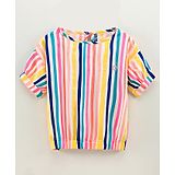 Vitamins Half Sleeves Top Stripes Print - Multicolour