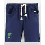 Little Kangaroos Solid Knee Length Shorts - Navy Blue