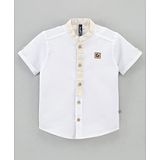 Little Kangaroos Half Sleeves Cotton Shirt Solid - White