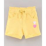 Little Kangaroos Solid Shorts with Sequins Heart - Yellow