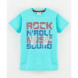 Grab It Half Sleeves T-Shirt Headphones Print - Mint Green