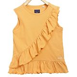 Allen Solly Juniors Sleeveless Solid Top With Frill Detailing - Yellow