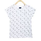 Allen Solly Juniors Half Sleeves Top Camera Print - White