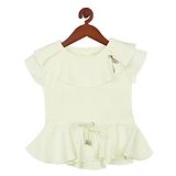 Tiny Girl Short Sleeves Bow Embellished Top - Lemon Yellow