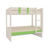 Adona Primera Light Wood Grain Finish Twin Bunk Bed With Right Ladder -  Verdant Green