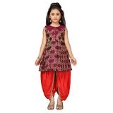 Adiva Sleeveless Brocade Printed Kurti With Patiala - Purple