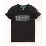 Puma Half Sleeves Cotton MAPF1 Kids Logo Tee + - Black