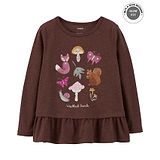 Carters Carter's Woodland Friends Peplum Jersey Tee - Brown