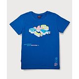 Gini & Jony Short Sleeves T Shirt Printed & Text - Blue