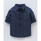 Allen Solly Juniors Cotton Full Sleeves Shirt Triangle Print - Navy Blue