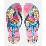 Kidsville Barbie Print Casual Flip Flops - Purple