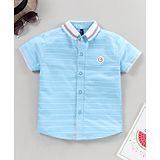 Little Kangaroos Half Sleeves Shirts Striped - Sky Blue