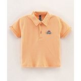 Little Kangaroos Half Sleeves Tee Car Patch - Orange