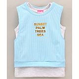 Little Kangaroos Sleeveless Tops Pack of 2 - Sky Blue Light Grey