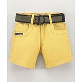 Little Kangaroos Knee Length Shorts With Belt - Yellow