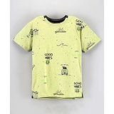 Little Kangaroos Half Sleeves T-Shirt Multi Print - Green