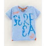 Little Kangaroos Half Sleeves Striped T Shirt - Blue