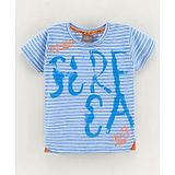 Little Kangaroos Half Sleeves Striped T Shirt - Blue