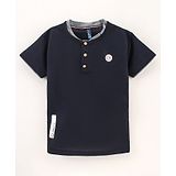 Little Kangaroos Half Sleeves Solid T-Shirt - Navy Blue