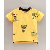 Little Kangaroos Half Sleeves T-Shirt Multi Print - Yellow