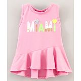 Little Kangaroos Sleeveless Cotton Top Graphics Printed - Pink