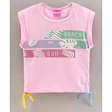 Little Kangaroos Sleeveless Top Leaf Print - Pink