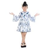 Naughty Ninos Full Sleeves Birds And Leaf Print Fit And Flare Dress - White