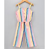 Vitamins Singlet Sleeves Jumpsuit Stripes Print - Multicolour