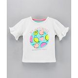 Vitamins Half Sleeves Top Fruits Print - Off White