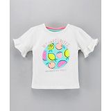 Vitamins Half Sleeves Top Fruits Print - Off White