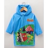 Babyhug Full Sleeves Hooded Raincoat Chhota Bheem Print - Blue