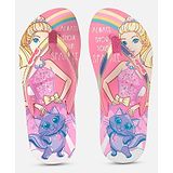 Kidsville Barbie Printed Casual Flip Flops - Pink