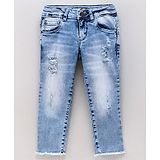 Vitamins Washed Capri Length Denim Jeans - Blue