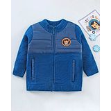 Babyhug Full Sleeves Jacket With Fox Patch - Navy Blue