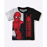 Bonkids Half Sleeves Spiderman Print Tee - Grey