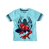 Bonkids Half Sleeves Spiderman Print Tee - Blue