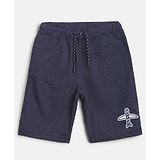 Tales & Stories Air Plane Patch Shorts For Boys - Dark Blue