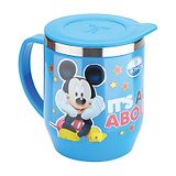 Joyo Disney Mickey Mouse Stainless Steel Cocoa Mug With Lid Blue - 390 ml (Colour & Print May Vary)