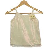 Tiny Girl Sleeveless Sequin And Flower Embellished Top - Lemon