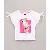 Vitamins Cap Sleeves Top Bird Print- White