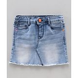 Vitamins Abive Knee Length Denim Skirt - Blue