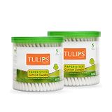 Tulips Biodegradable Cotton Buds Swabs Pack of 2 - 200 Pieces Each